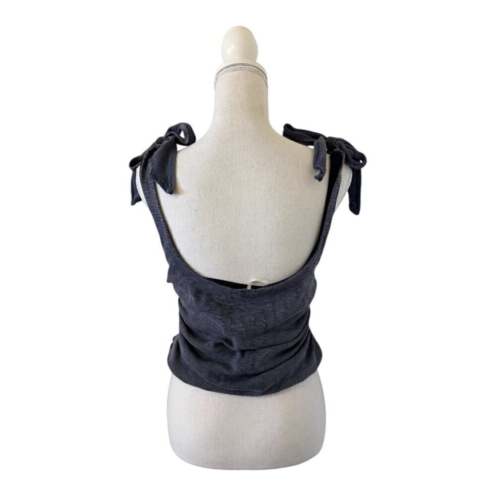 Free People Top Boulevard Tie-Strap Tank Women's Size Medium Ruched Worn On TV - Picture 3 of 13